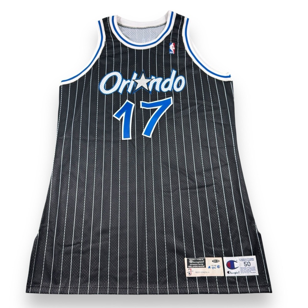 VTG NBA Orlando Magic #17 Johnny Taylor Game Worn Pro Cut Jersey Signed Sz 50+4L